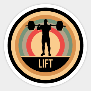 Retro Vintage Weight Lifting Gift For Weightlifters Sticker